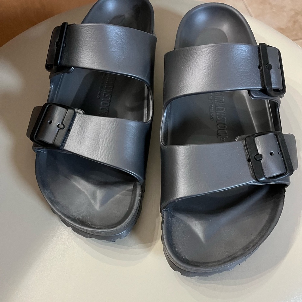 Birkenstock Dark Grey Woman’s Double Strap Sandals
